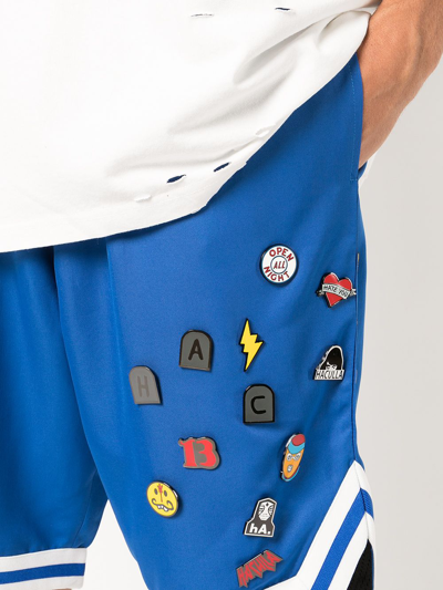 Shop Haculla Mixed-pins Basketball Track Shorts In Blue