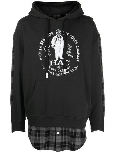Shop Haculla Layered-design Hoodie In Black