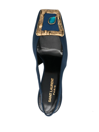 Saint Laurent Maxine 115mm Slingback Pumps In Blau