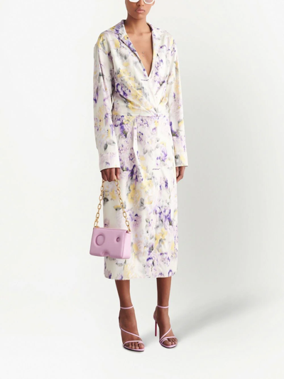 Off-white Burrow Leather Shoulder Bag In Rosa