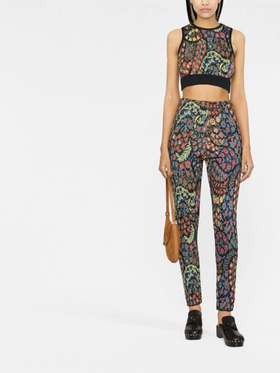 Etro Crew Neck Top And Leggings In Jacquard Wool Blend In Schwarz