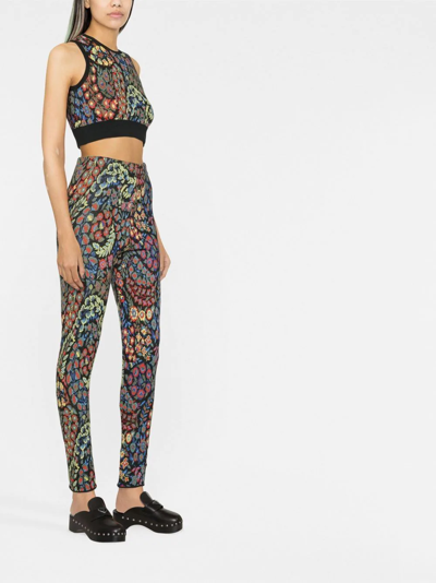 Etro Crew Neck Top And Leggings In Jacquard Wool Blend In Schwarz