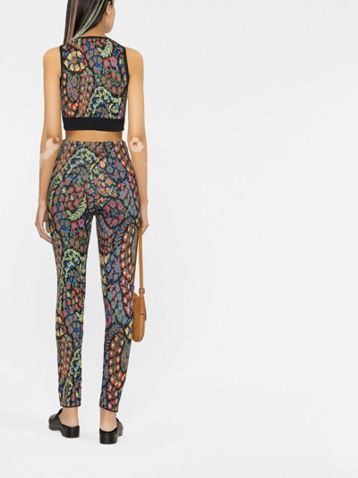 Etro Crew Neck Top And Leggings In Jacquard Wool Blend In Schwarz