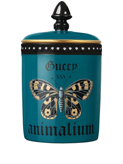 Shop Gucci Animalium Print Candle In Blau