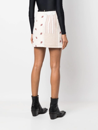 Marine Serre Boutis Mini Skirt In Nude