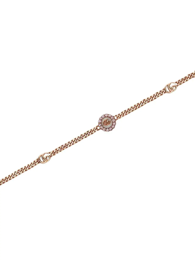 Shop Gucci Logo-plaque Chain Link Bracelet In Rosa