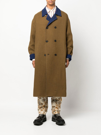 Shop Nick Fouquet Vincent Double-breasted Overcoat In Grün