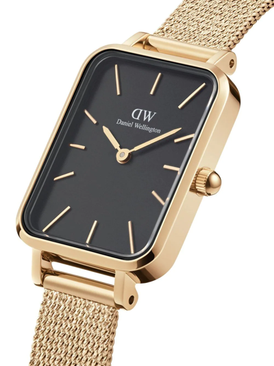 Daniel Wellington Quadro Pressed Evergold Watch In Schwarz