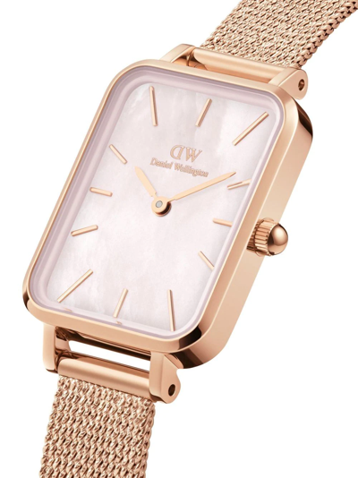 Shop Daniel Wellington Quadro Pressed Melrose Watch In Rosa