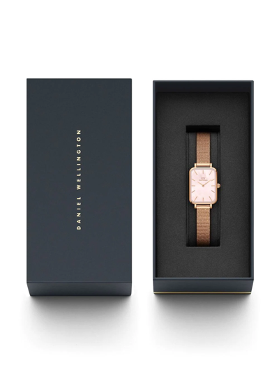 Shop Daniel Wellington Quadro Pressed Melrose Watch In Rosa