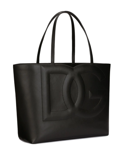 Shop Dolce & Gabbana Medium Dg Logo Tote Bag In Black