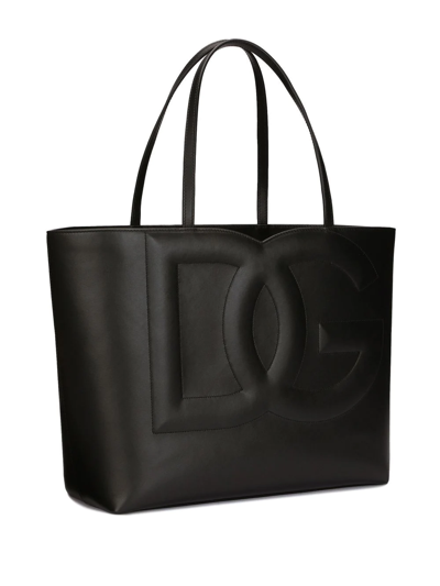 Dolce & Gabbana Women Dg Logo Medium Shopping Bag In Black