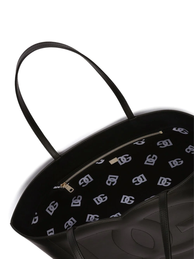 Shop Dolce & Gabbana Medium Dg Logo Tote Bag In Black