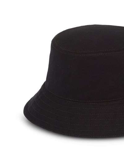 Shop Miu Miu Logo Bucket Hat In Schwarz