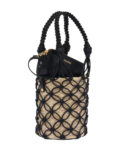 Shop Miu Miu Top-handle Bucket Bag In Schwarz
