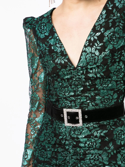 Shop Rebecca Vallance Pixie Floral-print Mini Dress In Black
