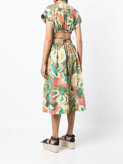 Shop Rebecca Vallance Cut-out Detail Midi Dress In Green