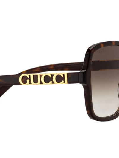Gucci Oversize Square-frame Sunglasses In Braun