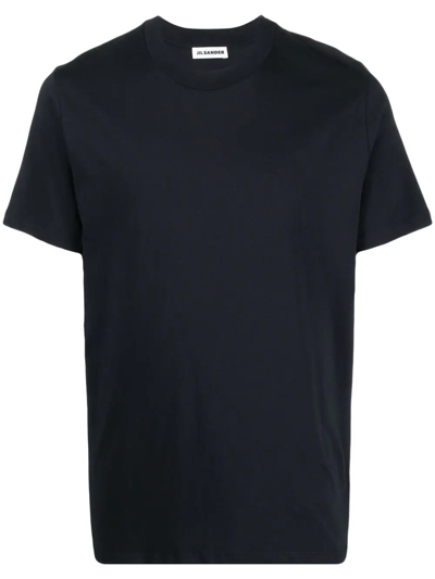 Jil Sander Round-neck Short-sleeve T-shirt In Blau