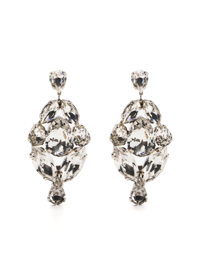 Shop Simone Rocha Mini Crystal Chandelier Earrings In Silber