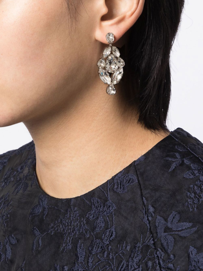 Shop Simone Rocha Mini Crystal Chandelier Earrings In Silber