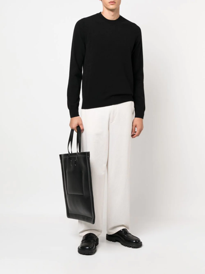 Comme Des Garçons Shirt V-neck Plain Ribbed Sweater In Schwarz