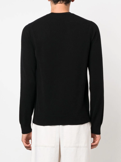 Comme Des Garçons Shirt V-neck Plain Ribbed Sweater In Schwarz