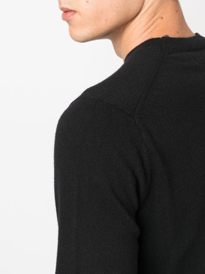 Comme Des Garçons Shirt V-neck Plain Ribbed Sweater In Schwarz