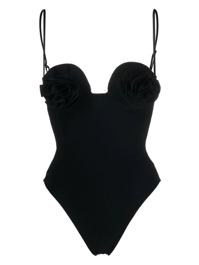Shop Magda Butrym Appliqué Detail Swimsuit In Schwarz