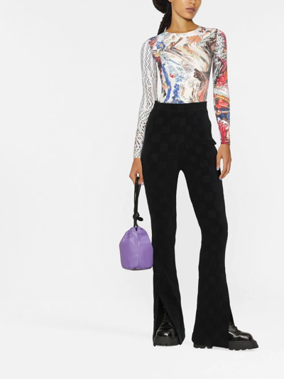 Ambush High-waist Flared Trousers In Black