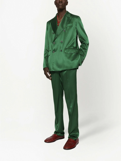 Shop Dolce & Gabbana Slim-fit Tailored Trousers In Grün