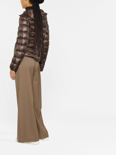 Herno High-shine Puffer Jacket In Braun