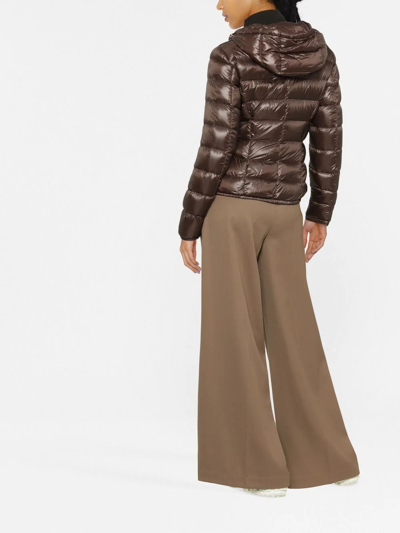 Herno High-shine Puffer Jacket In Braun
