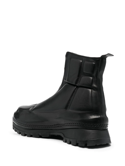 Guidi Zip-front Leather Ankle Boots In Schwarz