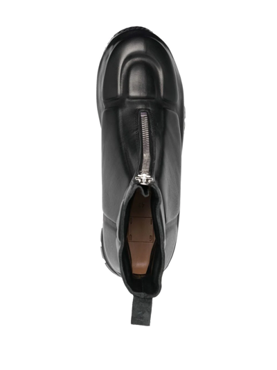 Guidi Zip-front Leather Ankle Boots In Schwarz