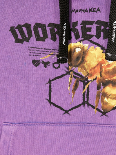 Mauna Kea Graphic-print Hoodie In Violett