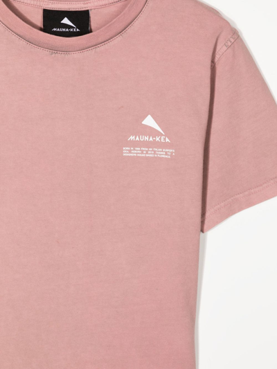 Shop Mauna Kea Logo Print Crew-neck T-shirt In Rosa