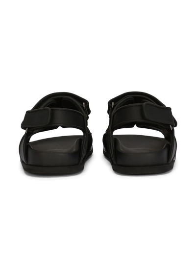 Dolce & Gabbana Dg Logo Touch-strap Sandals In Black