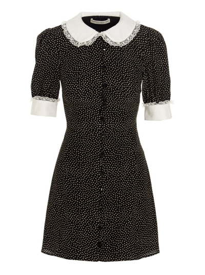 Shop Alessandra Rich Polka Dot Buttoned Mini Dress In Multi