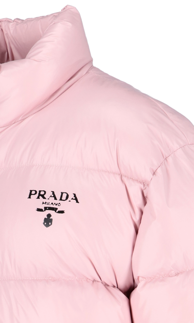 Shop Prada Logo Oversize Down Jacket