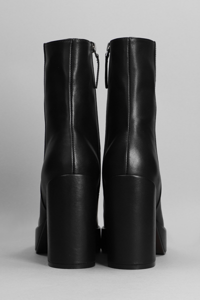 Shop Bibi Lou High Heels Ankle Boots In Black Leather