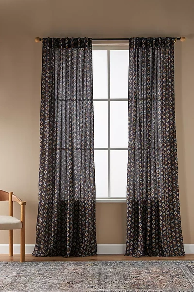 Shop Amber Lewis For Anthropologie Rowena Curtain By  In Blue Size 50x84