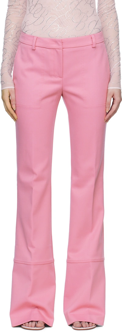 Shop Blumarine Pink Flared Trousers In N0729 Bubblegum