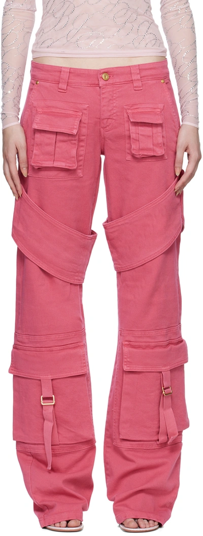Shop Blumarine Pink Paneled Jeans In N0729 Bubblegum