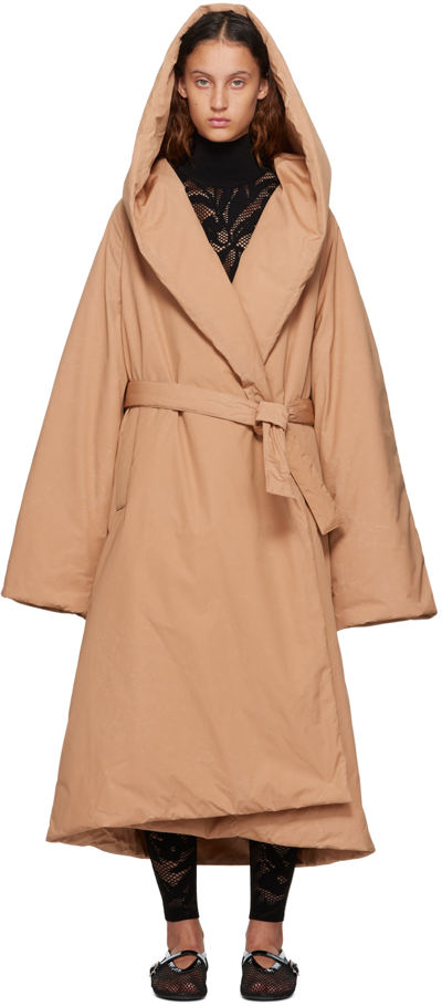 Shop Alaïa Beige Travel Coat In 107 Nude