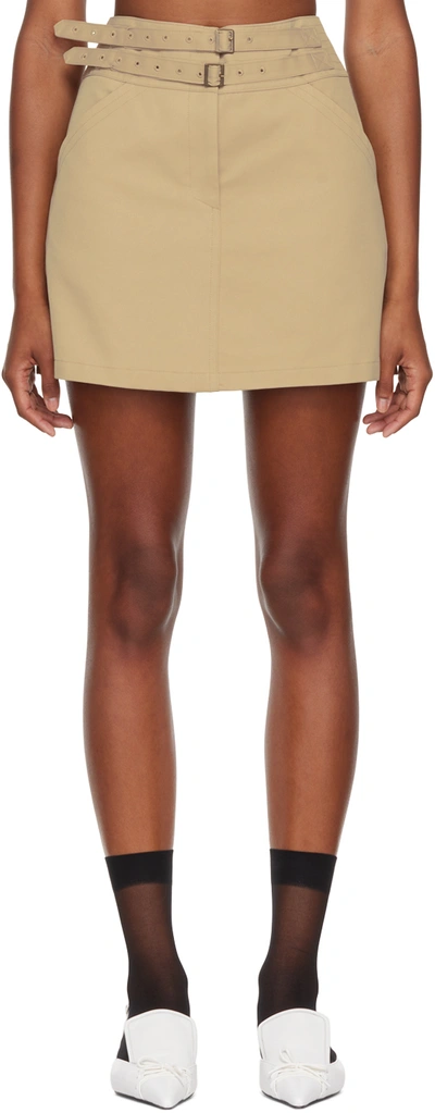 Shop Bonbom Beige Rhee Miniskirt In Camel Beige