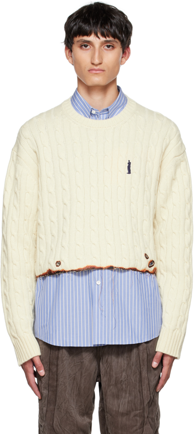 Shop Doublet Off-white Burning Sweater In Ivory