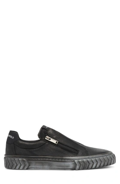 Karl Lagerfeld Men's Slip-on Leather Sneakers In Black | ModeSens