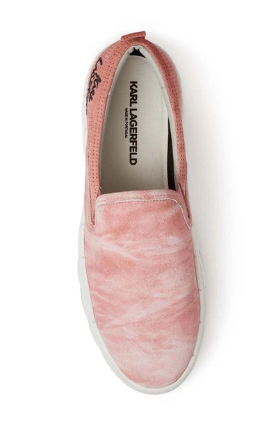 Shop Karl Lagerfeld Washed Slip-on Sneaker In Red