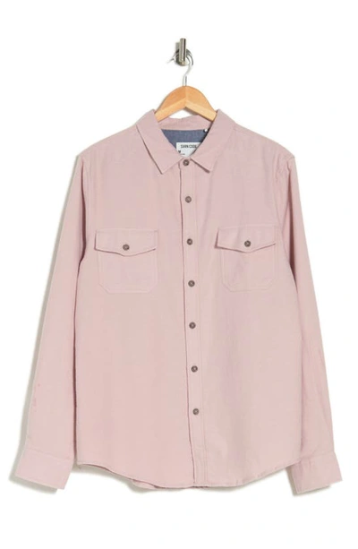 Shop Sovereign Code Oakman Cotton Button-up Shirt In Mauve
